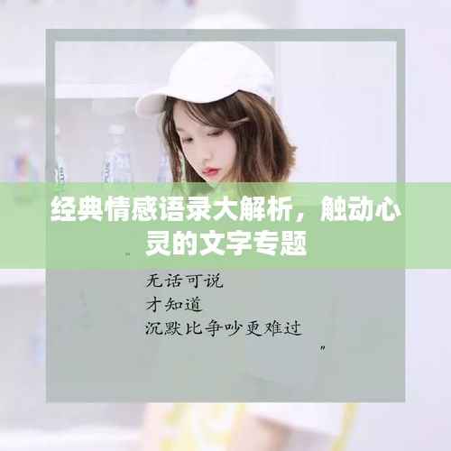 经典情感语录大解析,触动心灵的文字专题