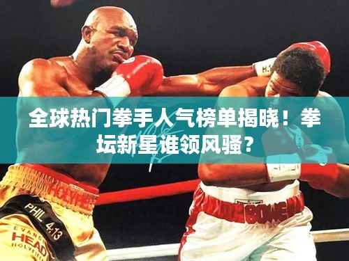 全球热门拳手人气榜单揭晓!拳坛新星谁领风骚?